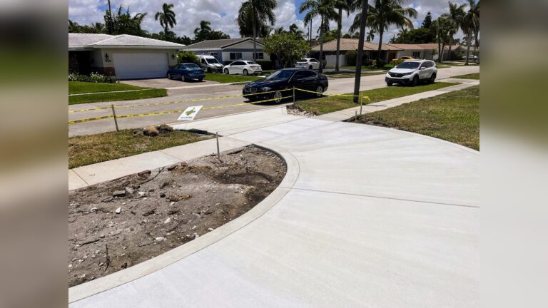 Driveway Broomswept Concrete with Bands