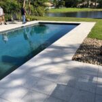 Pooldeck with Artistic Pavers Shellock Ivory & Coping