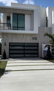 Driveway Broom Finish Concrete with Grass Chases